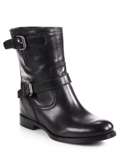 prada metallic biker boots|Leather biker boots Prada Black size 37 EU in Leather .